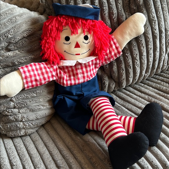 Other - Raggedy Andy Vintage Collectible Doll Sweet Face "I Love you,” Large Rag Doll